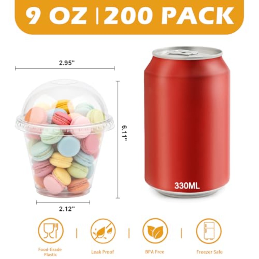 200 Pack 9 oz Clear Plastic Cu - Plastic Dome Clear 리뷰 및 가격