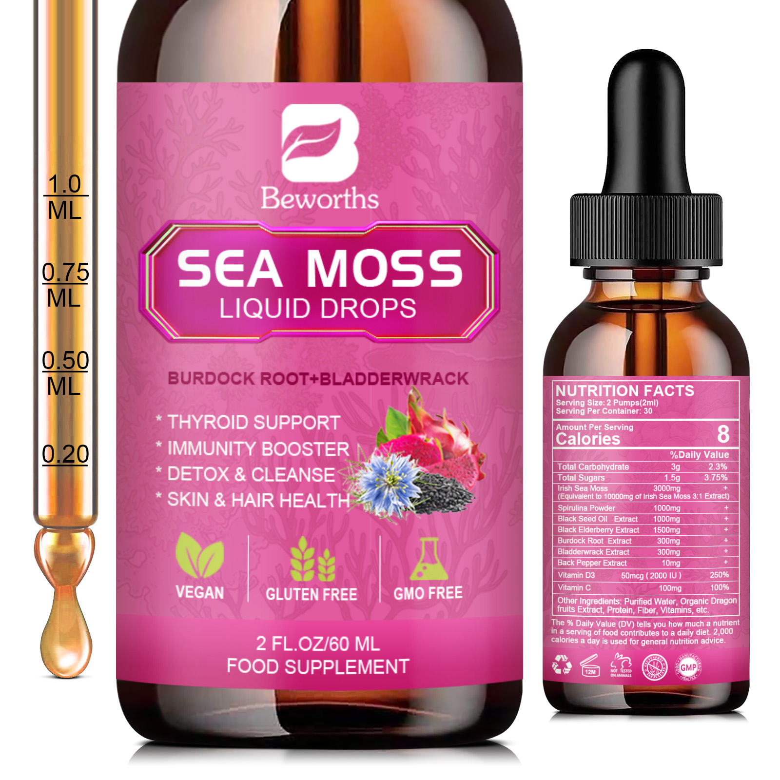 BEWORTHS 3000MG Seamoss Liquid - Root Stimulator Liquid 리뷰 및 가격
