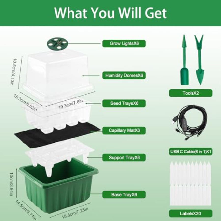 Seed Starter Tray with Light 6 - Humidity Dome Kit 리뷰 및 가격