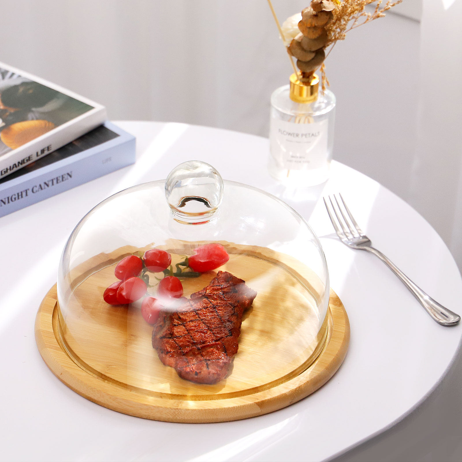 1Set Cake Holder Glass Dome Co - Plastic Dome Clear 리뷰 및 가격
