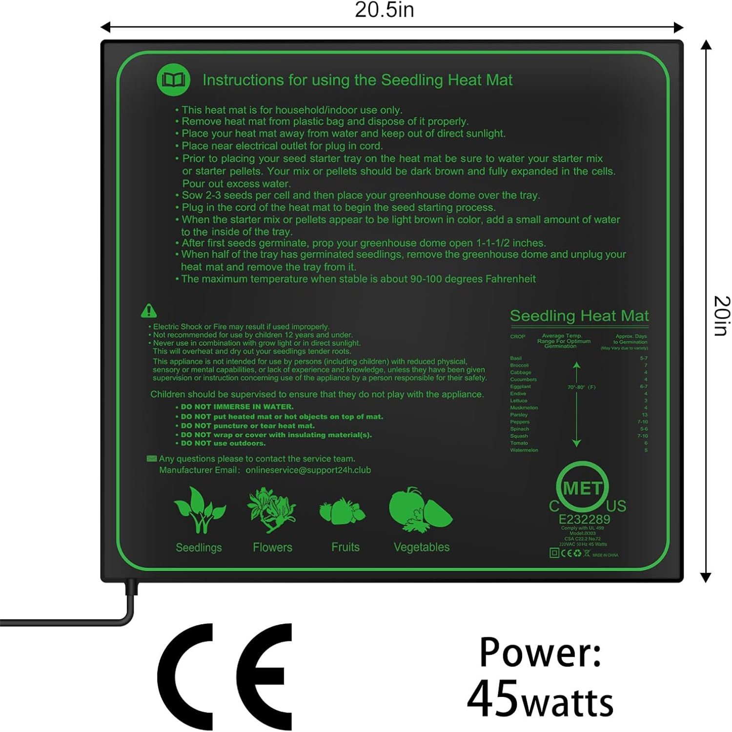Seedling Heat Mat 10/25/50CM I - Rooting Gel Clone 리뷰 및 가격